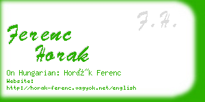 ferenc horak business card